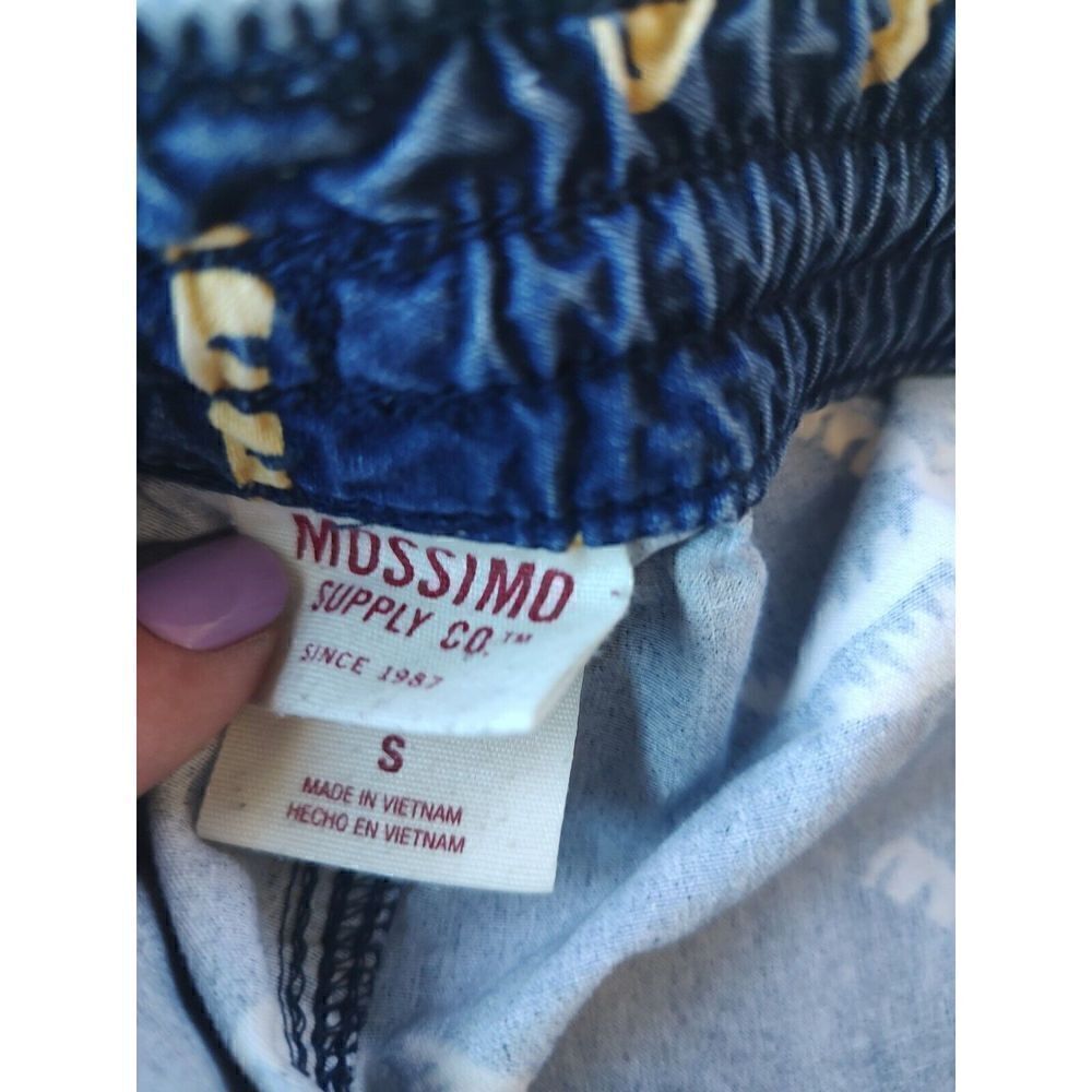 Mossimo Supply Co Mens Board Shorts  Navy Palm Trees Drawstring Pockets Size S - Picture 5 of 8